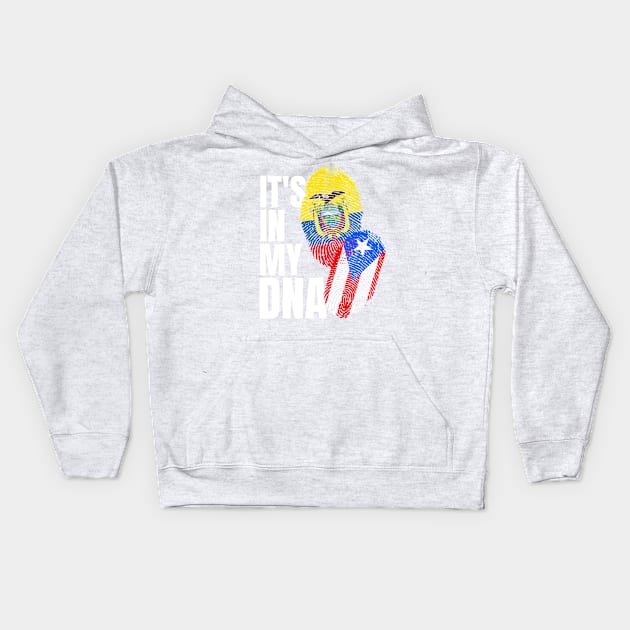 Ecuadorian Plus Puerto Rican Mix DNA Heritage Kids Hoodie by Just Rep It!!